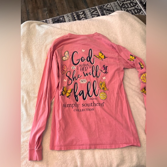 Simply Southern Tops - Simply Southern Pink Long Sleeve Tee God is Still God